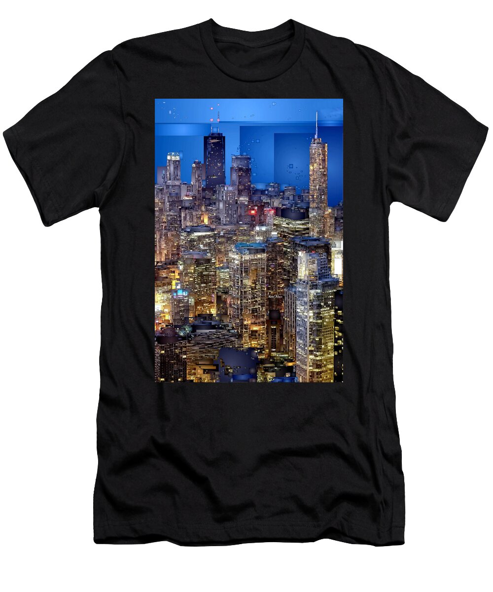 Rafael Salazar T-Shirt featuring the digital art Chicago. Illinois by Rafael Salazar