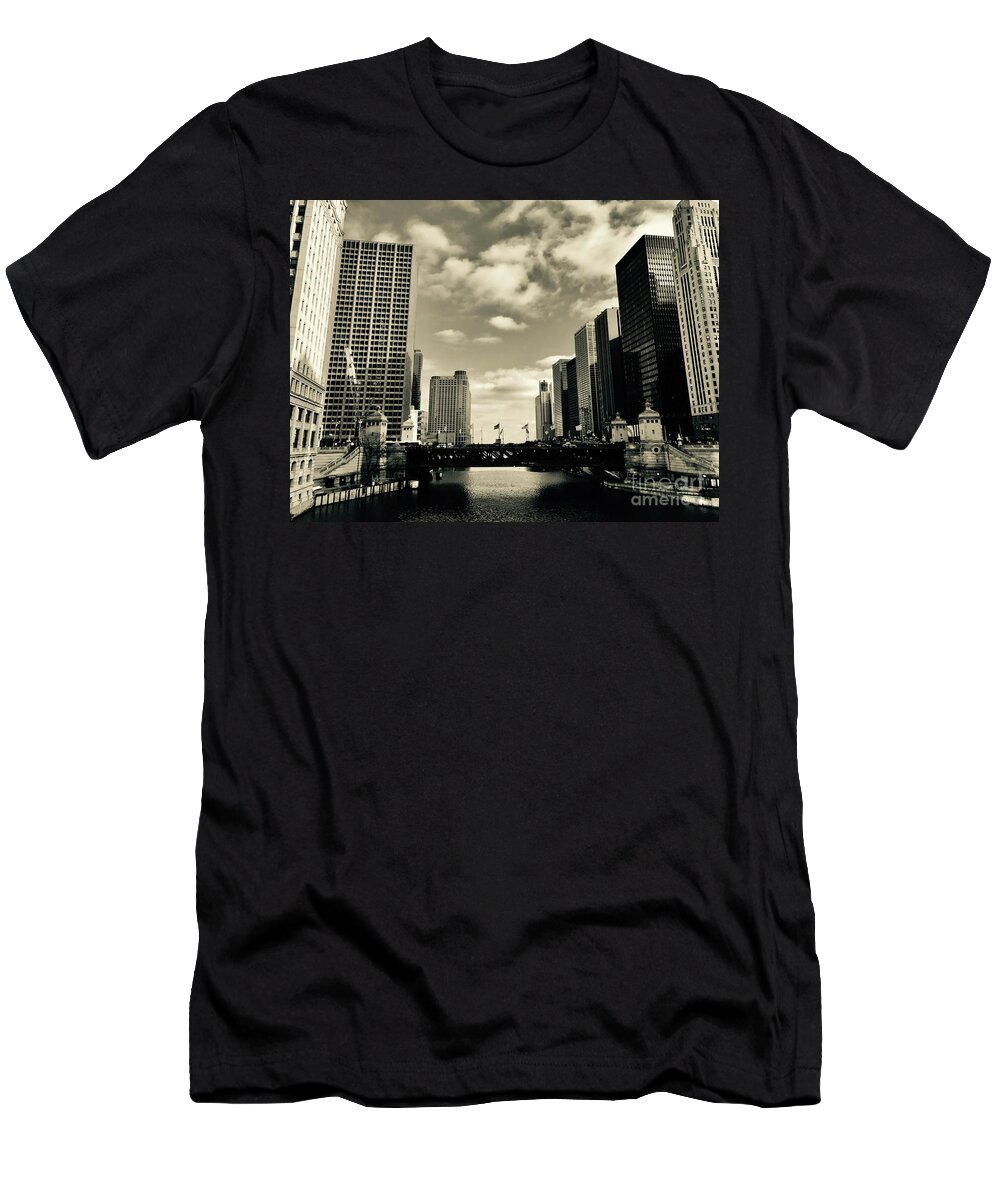 Chicago T-Shirt featuring the photograph Chicago River by Dennis Richardson
