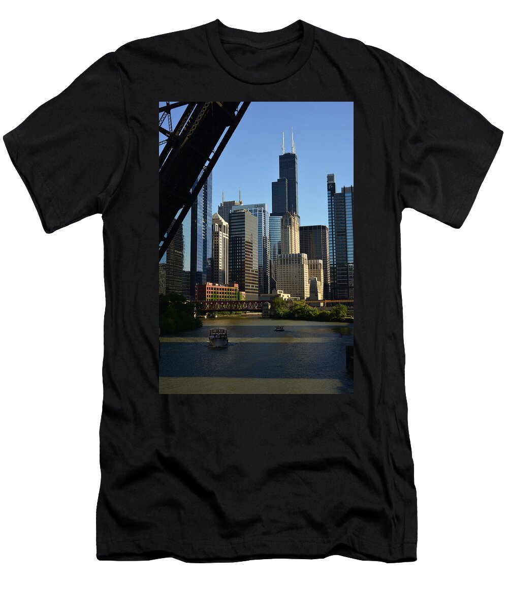 Chicago T-Shirt featuring the photograph Chicago River by Patrick Warneka