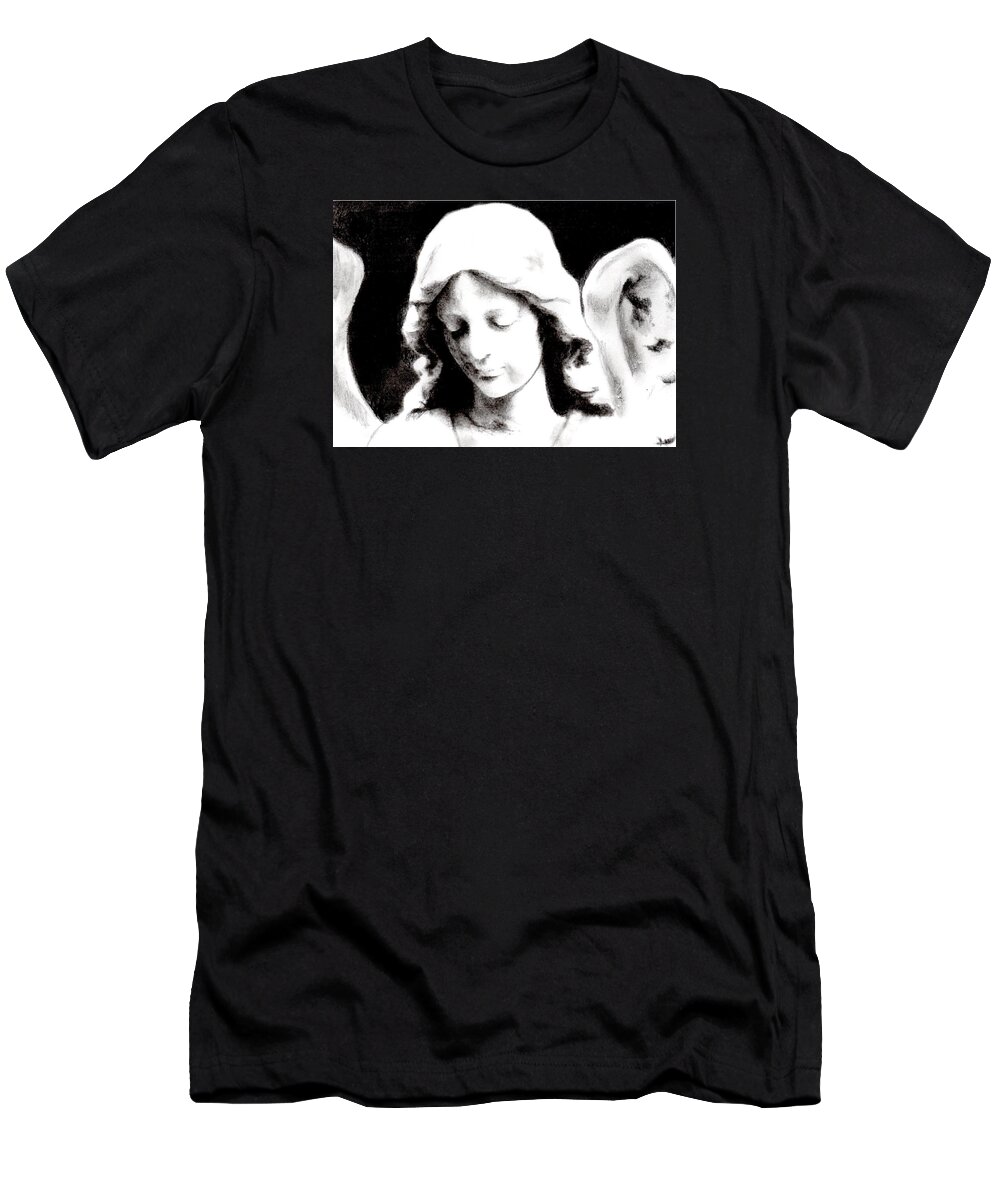 Angel T-Shirt featuring the painting Christmas Angel by Joe Dagher