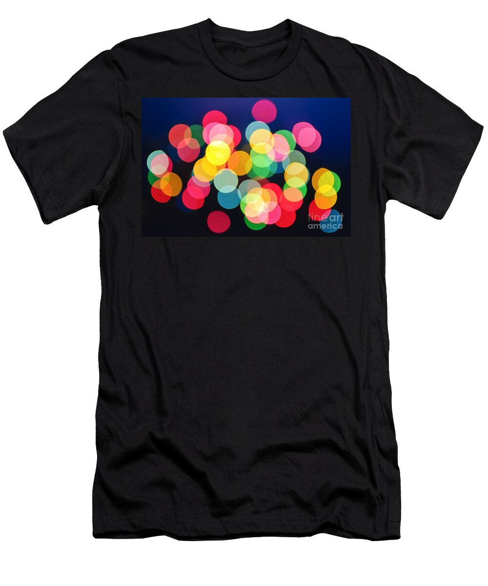 Blurred T-Shirt featuring the photograph Christmas lights abstract by Elena Elisseeva