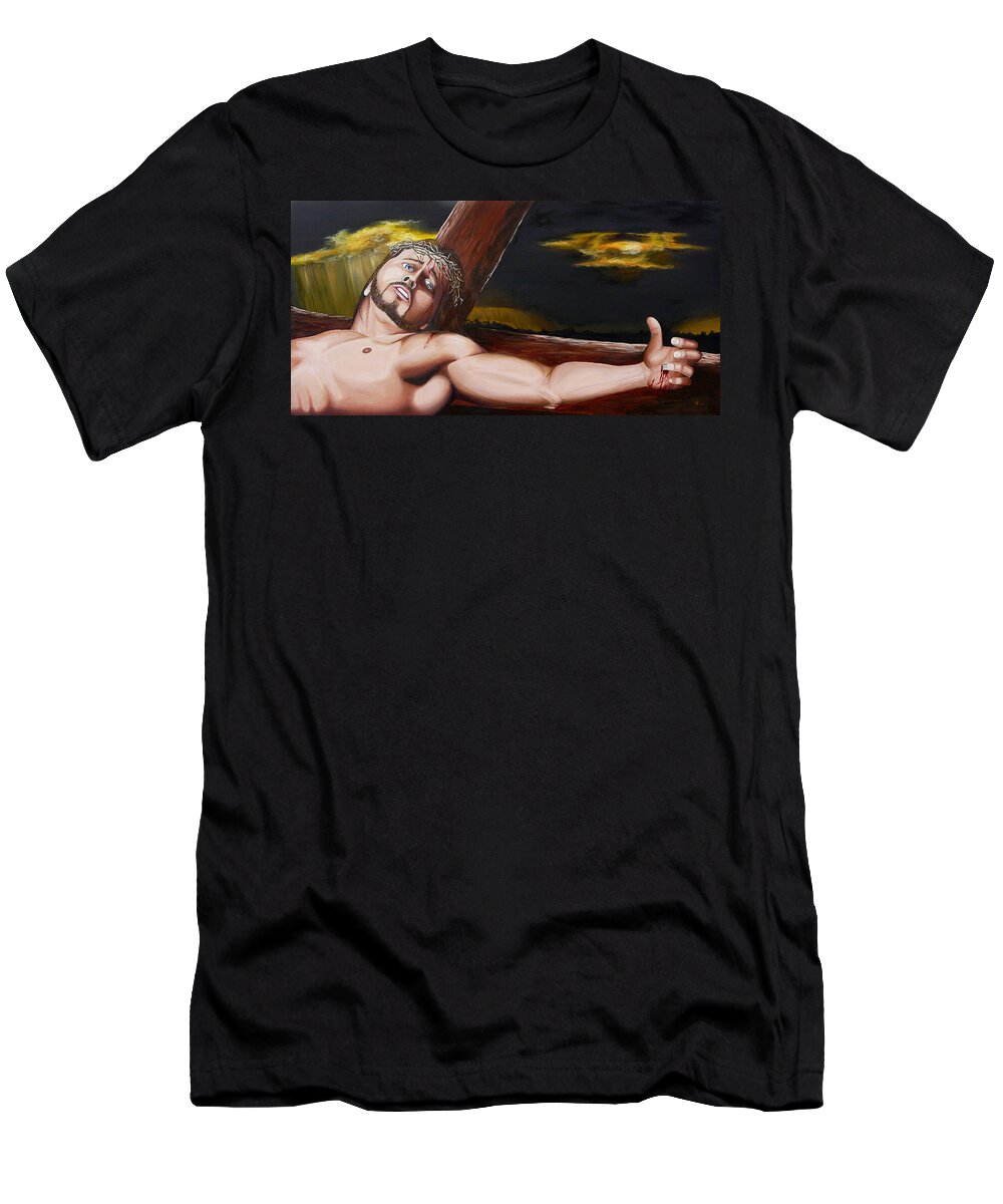 Christ T-Shirt featuring the painting Christ's Anguish by Vic Ritchey