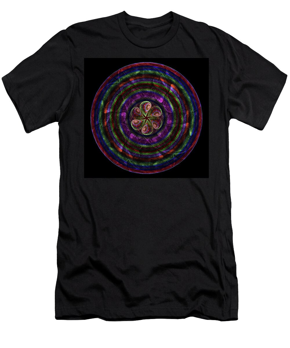 Apophysis Fractal T-Shirt featuring the digital art Circle Flower by Angie Tirado