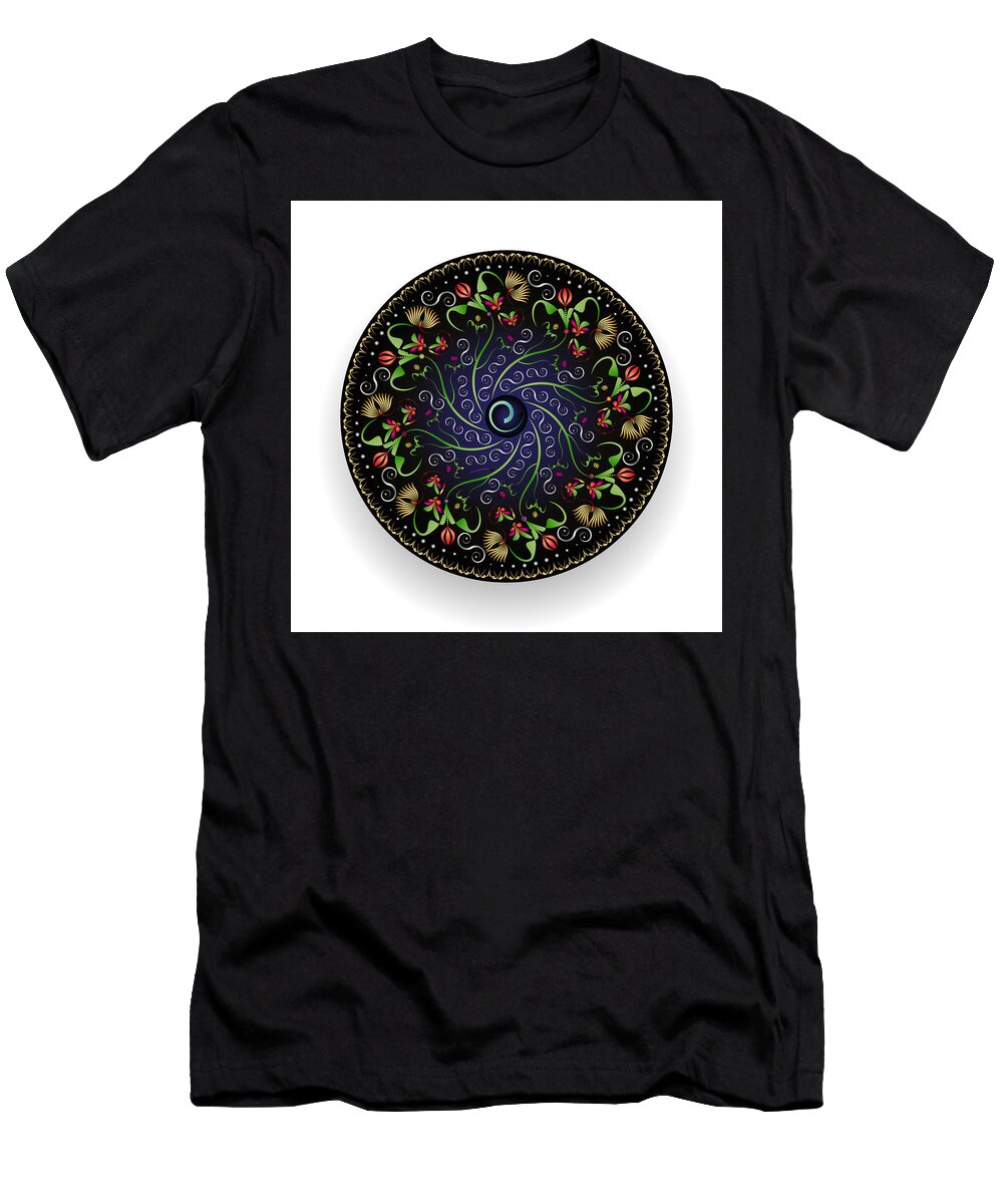 Mandala T-Shirt featuring the digital art Circularium No 2680 by Alan Bennington