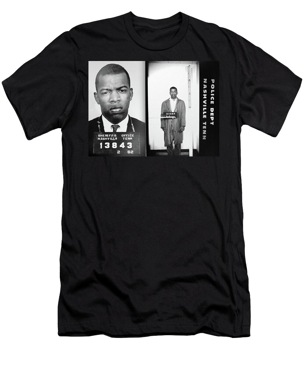 Stoop Forfærde Pogo stick spring Civil Rights Leader John Lewis Mugshot T-Shirt by Digital Reproductions -  Fine Art America