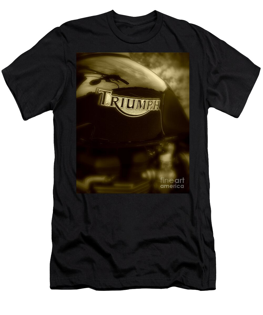 Triumph T-Shirt featuring the photograph Classic old Triumph by Perry Webster