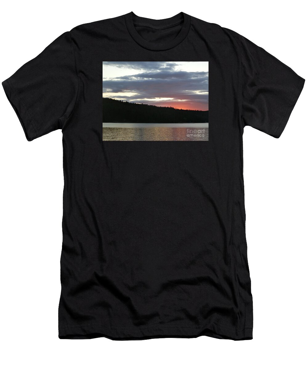 Sunset T-Shirt featuring the photograph Coeur d'Alene sunset by Margaret Brooks