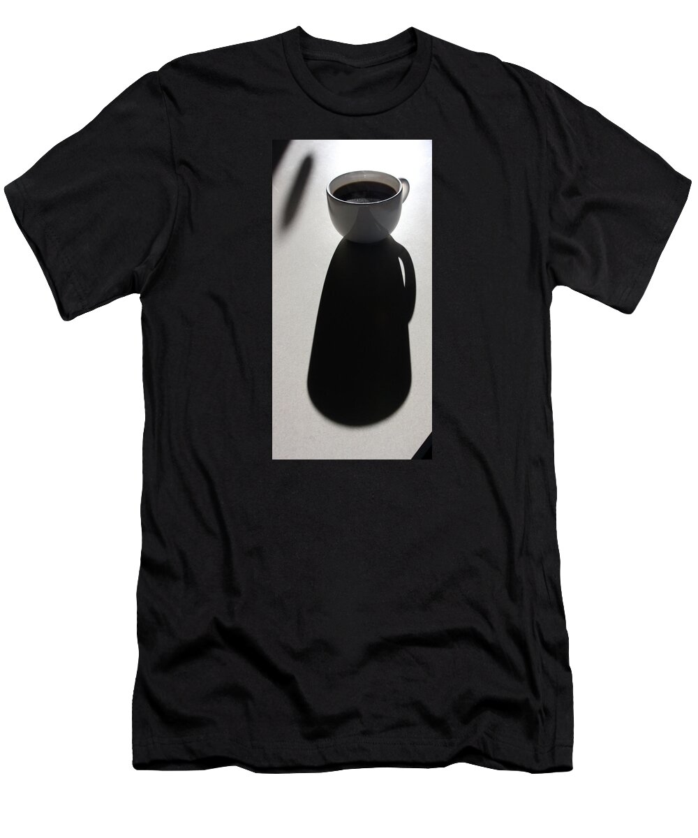Abstract T-Shirt featuring the photograph Coffee Cup Shadow by David Ralph Johnson