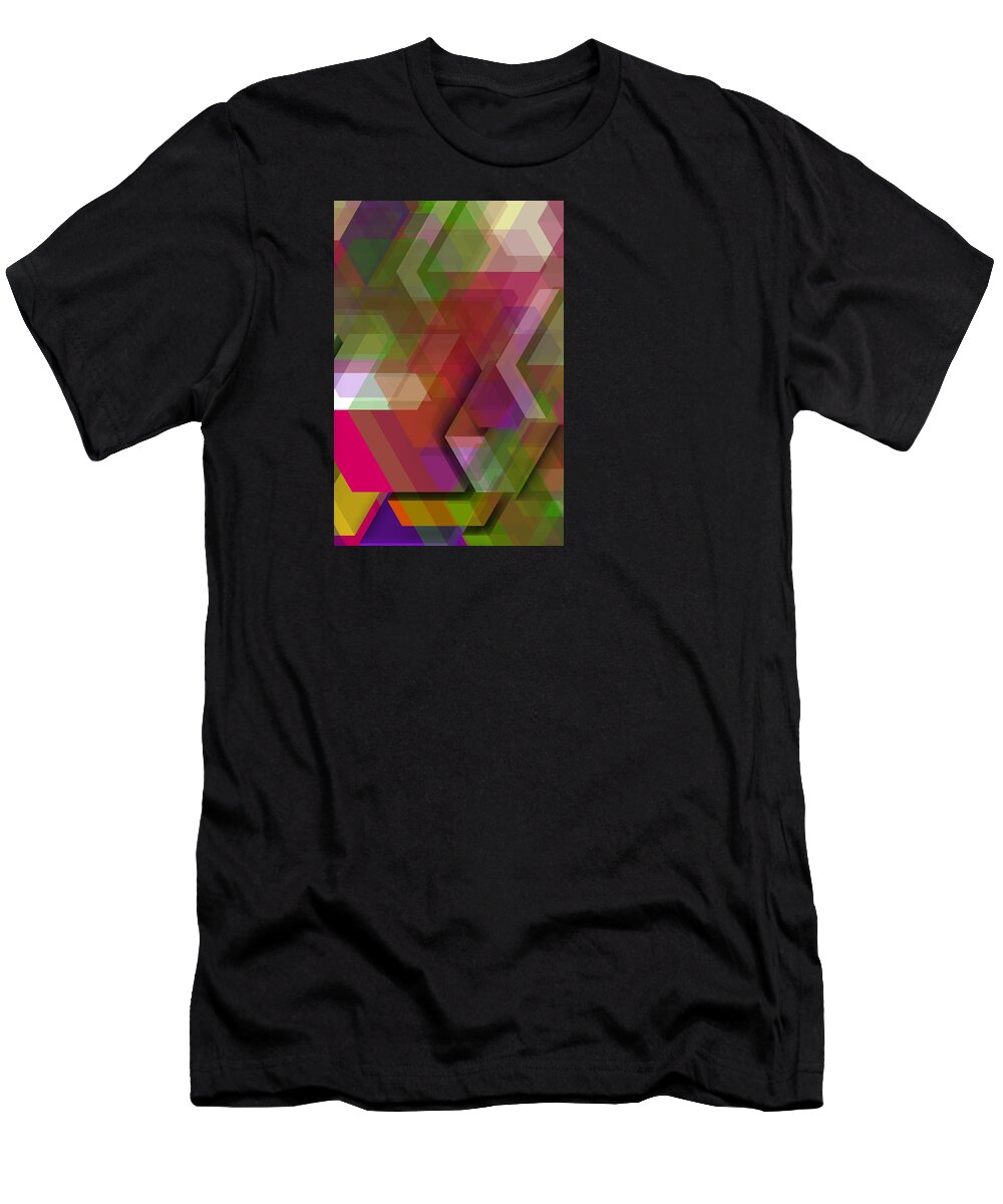 Colorist T-Shirt featuring the digital art Dark colorist geometric composition by Alberto RuiZ
