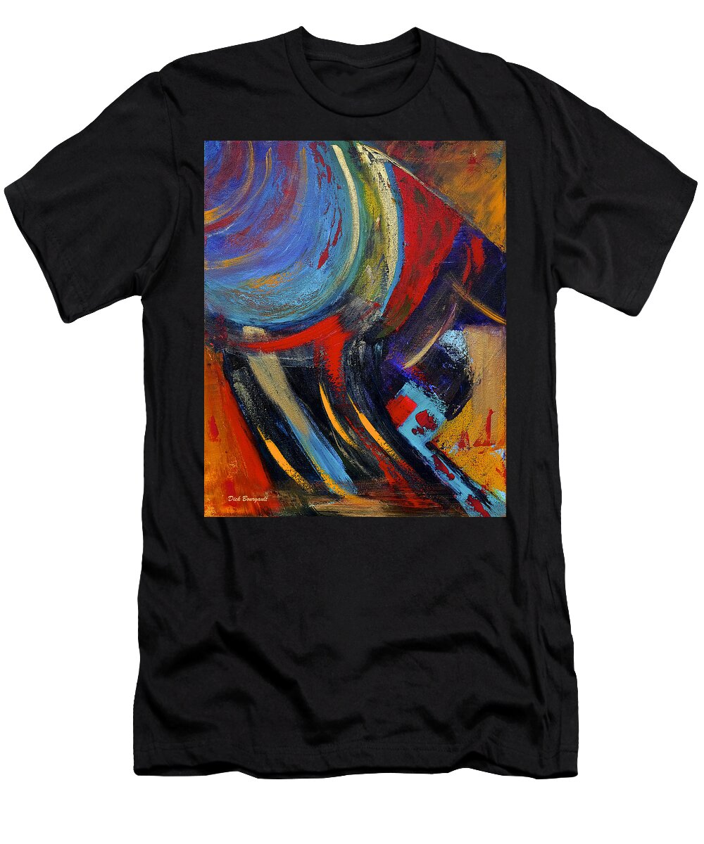 Abstract T-Shirt featuring the painting Colors for Emerson by Dick Bourgault