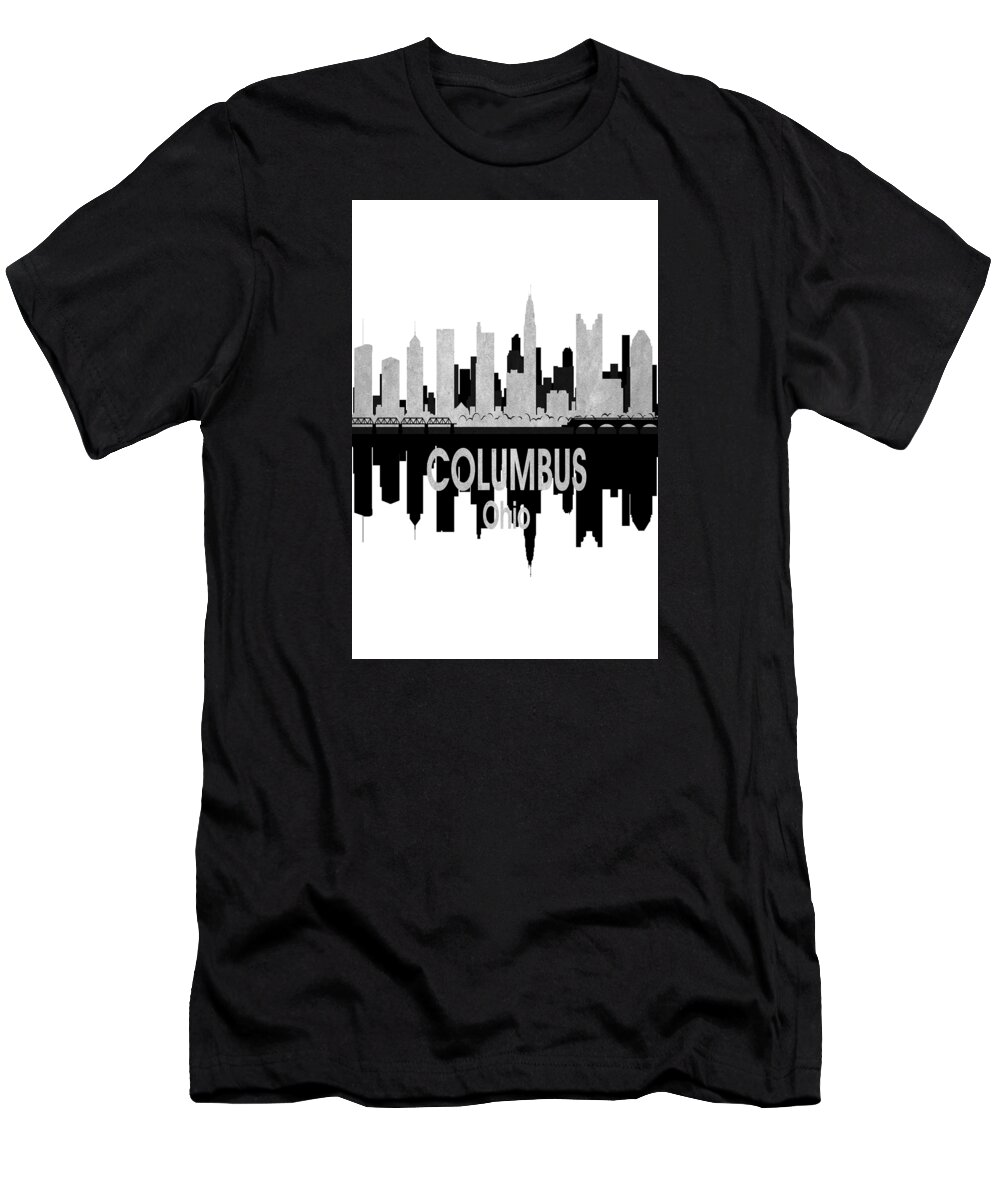 Columbus T-Shirt featuring the digital art Columbus OH 4 Vertical by Angelina Tamez