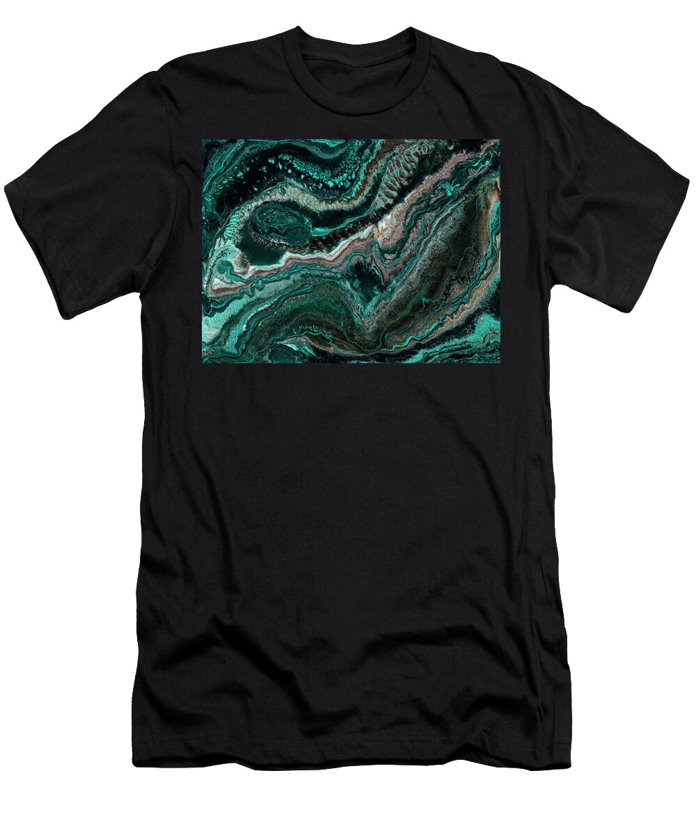 Teal T-Shirt featuring the painting Congo by Tamara Nelson