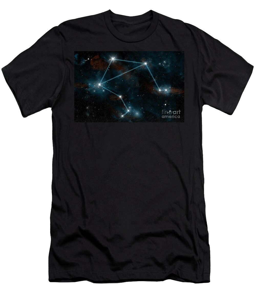 Astrology T-Shirt featuring the photograph Constellation Of Libra The Scales by Marc Ward