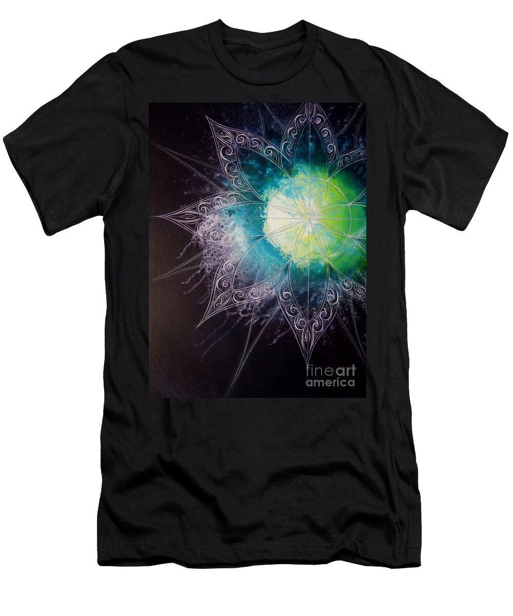 Cosmic T-Shirt featuring the painting Cosmic Starburst by Reina Cottier