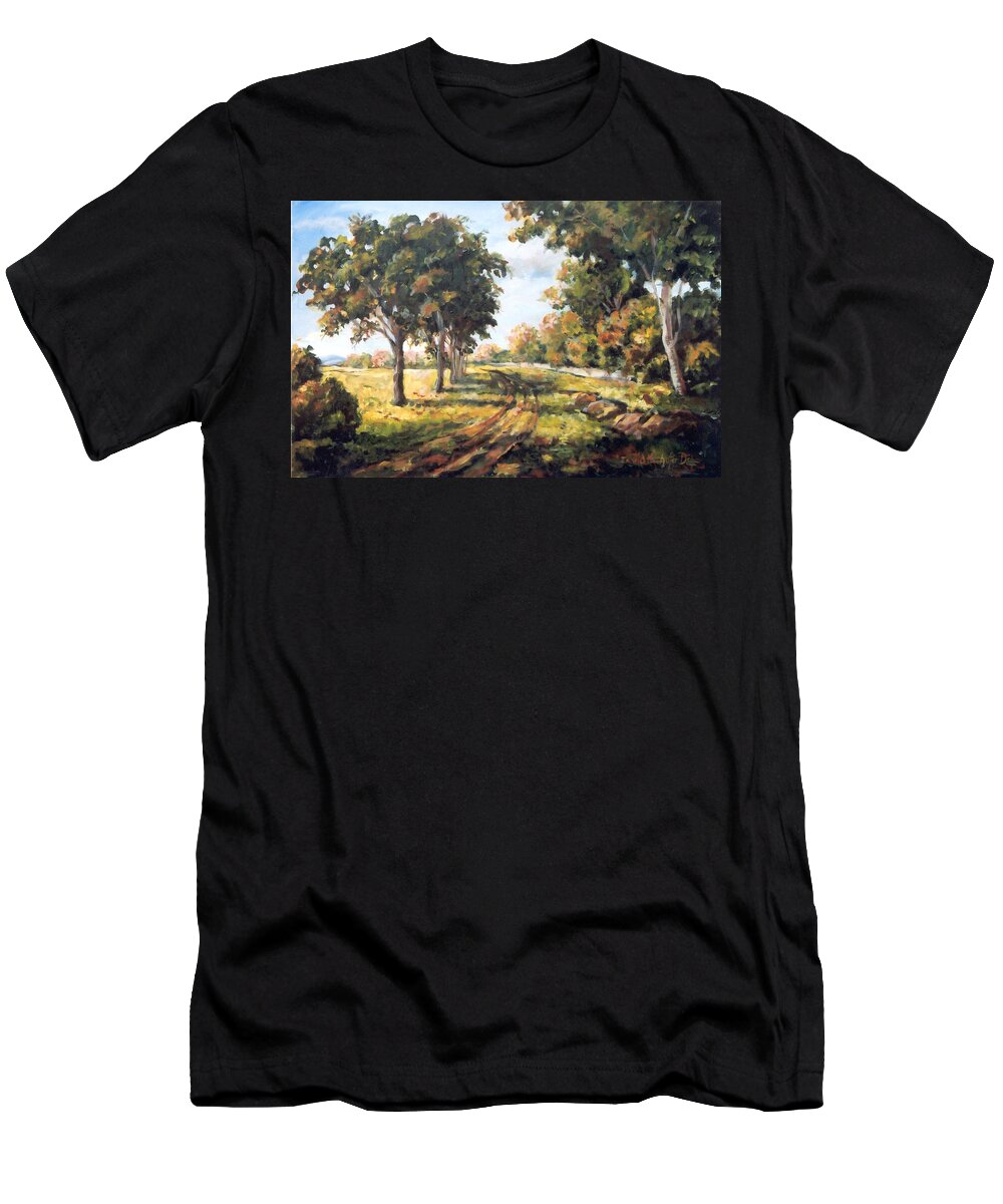 Ingrid Dohm T-Shirt featuring the painting Countryside by Ingrid Dohm