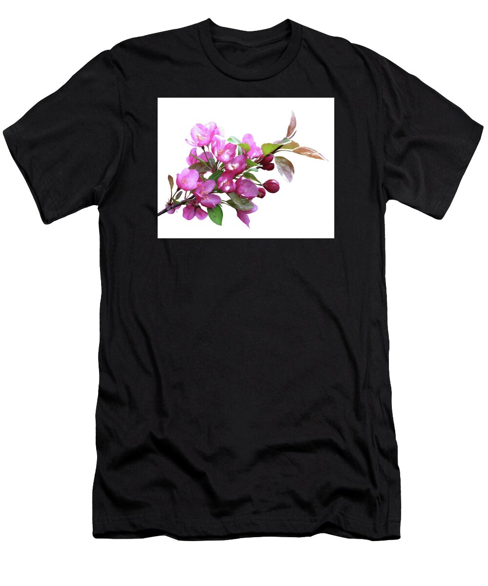 Flowers T-Shirt featuring the painting Crabapple Blossoms by Diane Chandler