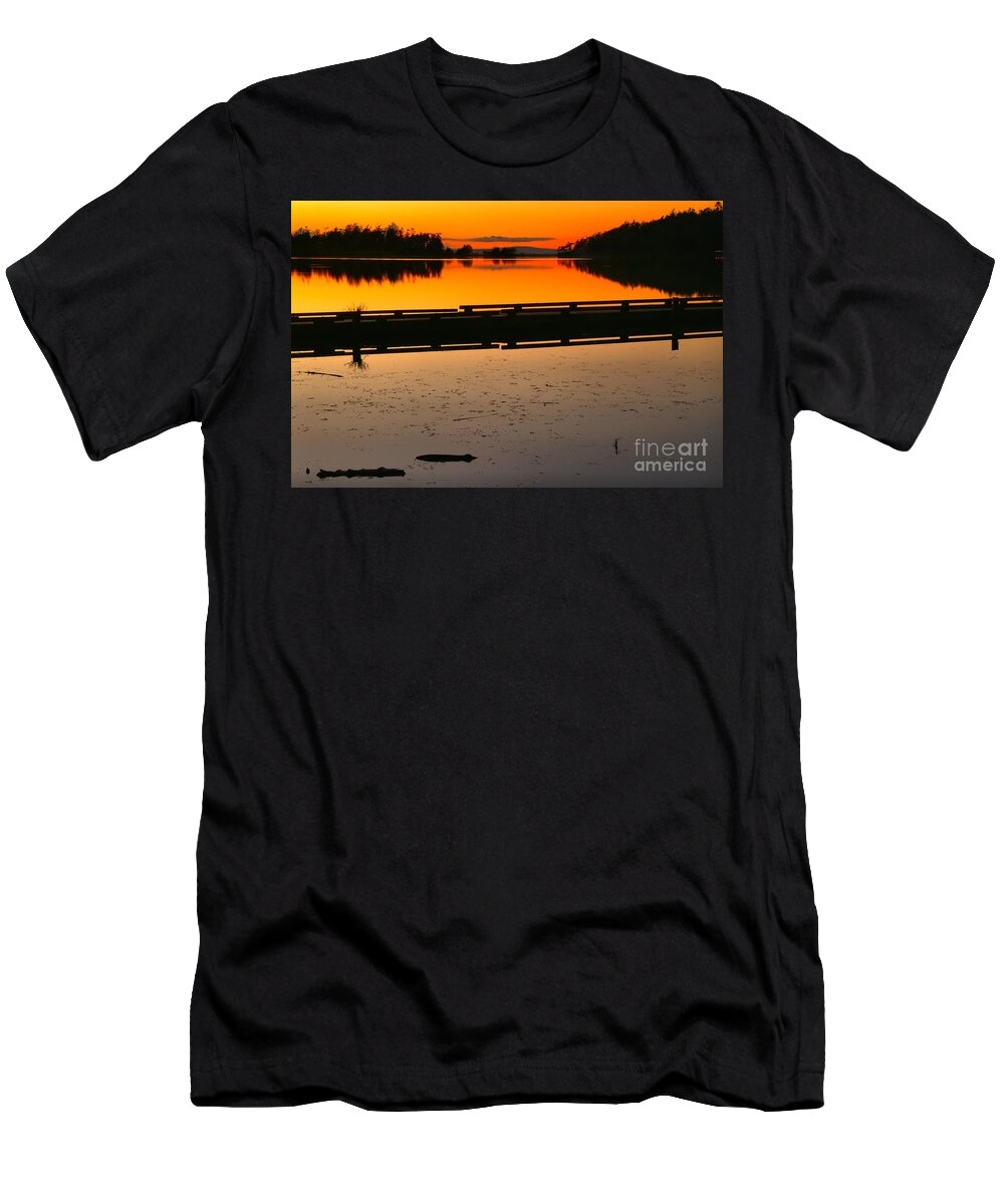 Cranberry Lake T-Shirt featuring the photograph Cranberry Lake Sunset by Adam Jewell