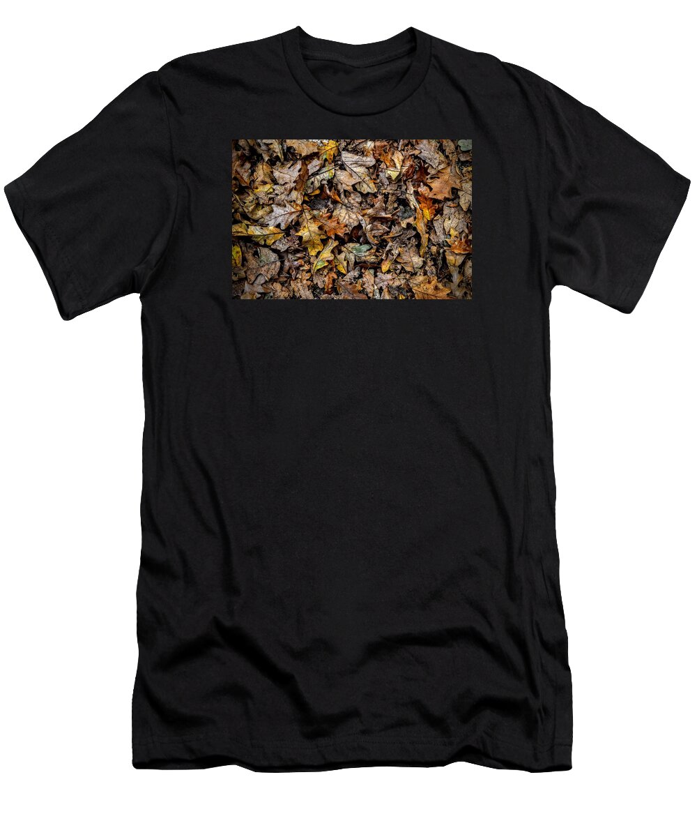 Leaves T-Shirt featuring the photograph Crunched Out by Michael Brungardt