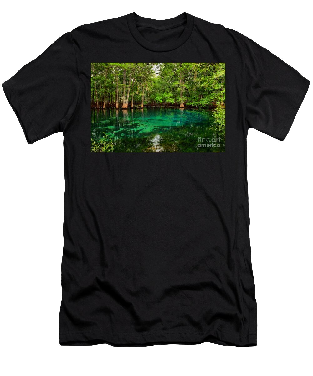 Manatee Spring T-Shirt featuring the photograph Crystal Blue Manatee Spring Waters by Adam Jewell