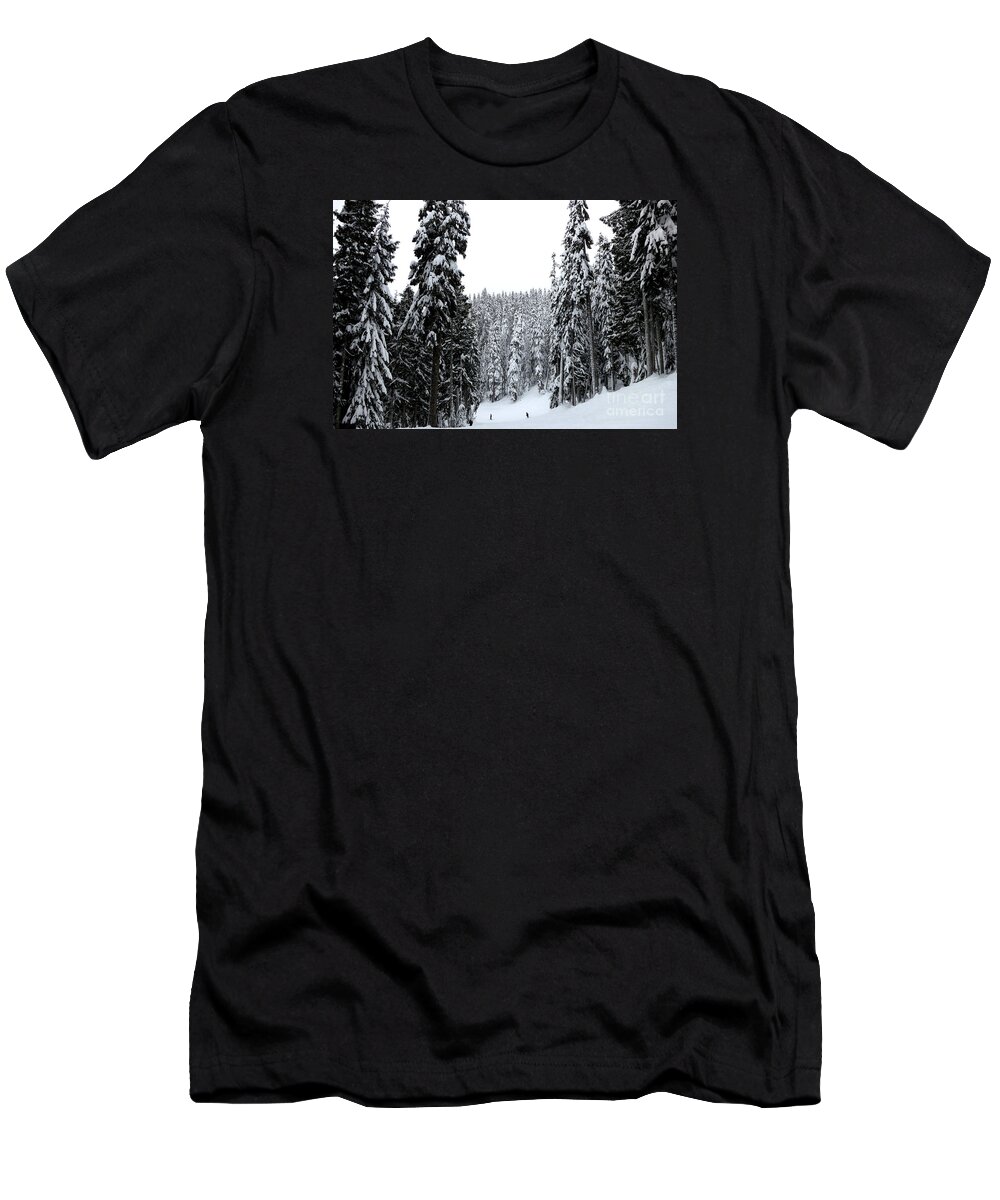 Ski T-Shirt featuring the photograph Crystal Mountain Skiing 2 by Tatyana Searcy