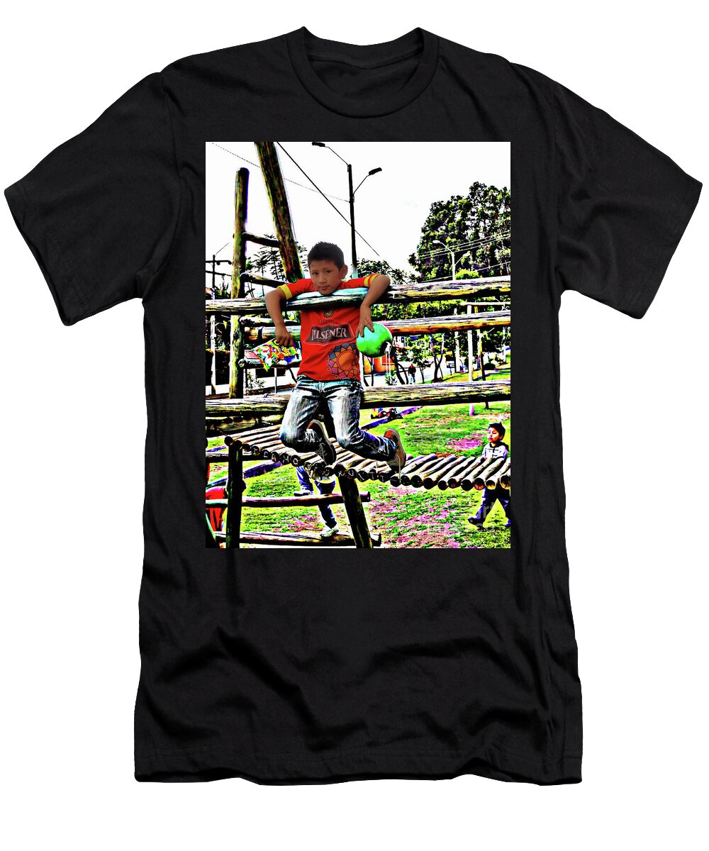 Boy T-Shirt featuring the photograph Cuenca Kids 1020 by Al Bourassa