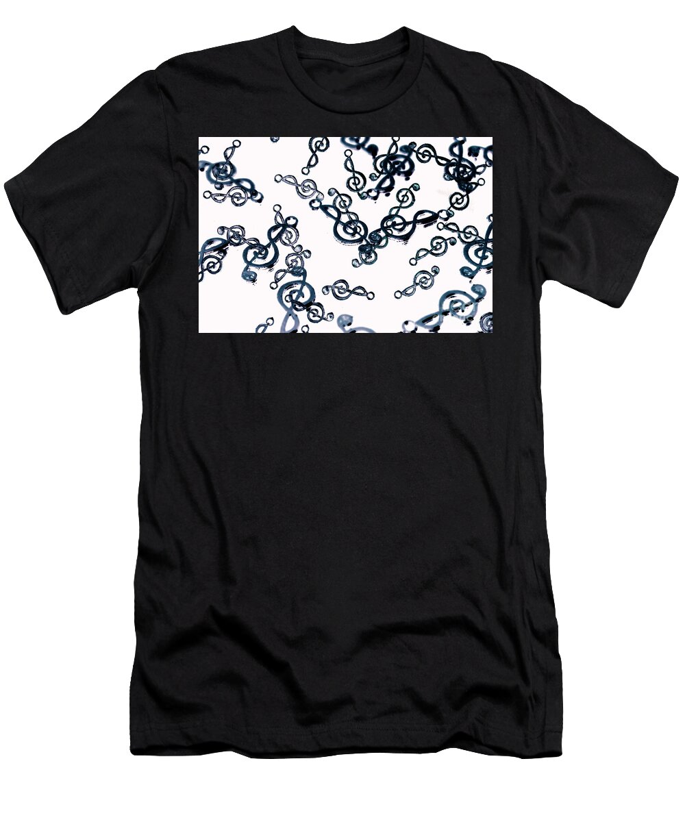 Abstract T-Shirt featuring the photograph Dance of the treble clef by Jorgo Photography