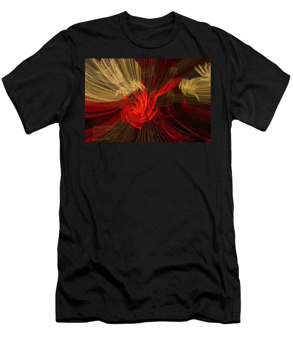 Abstract T-Shirt featuring the photograph Dancing Lights 1 by Penny Lisowski