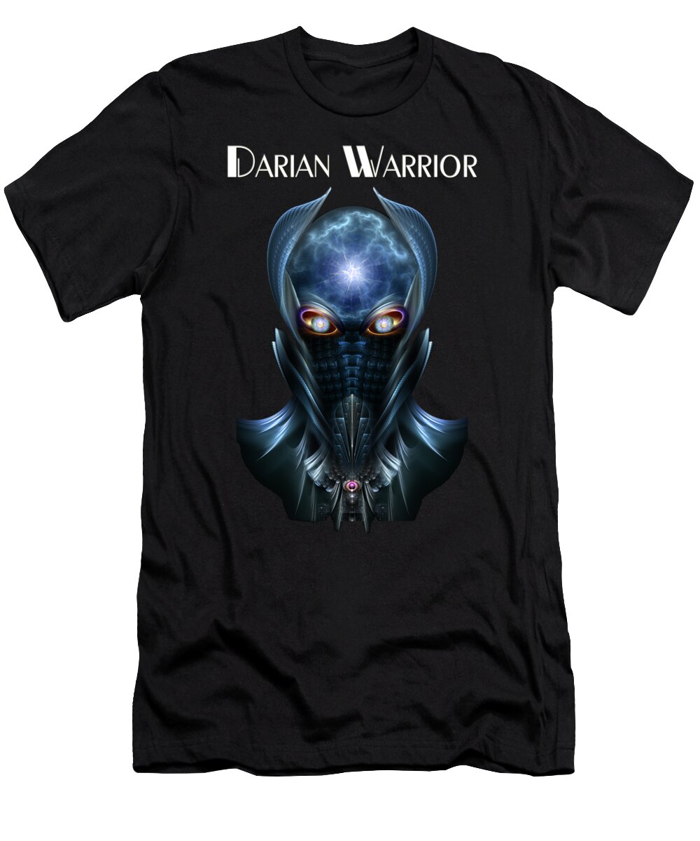 Darian Warrior T-Shirt featuring the digital art Darian Warrior Fractal Portrait by Rolando Burbon