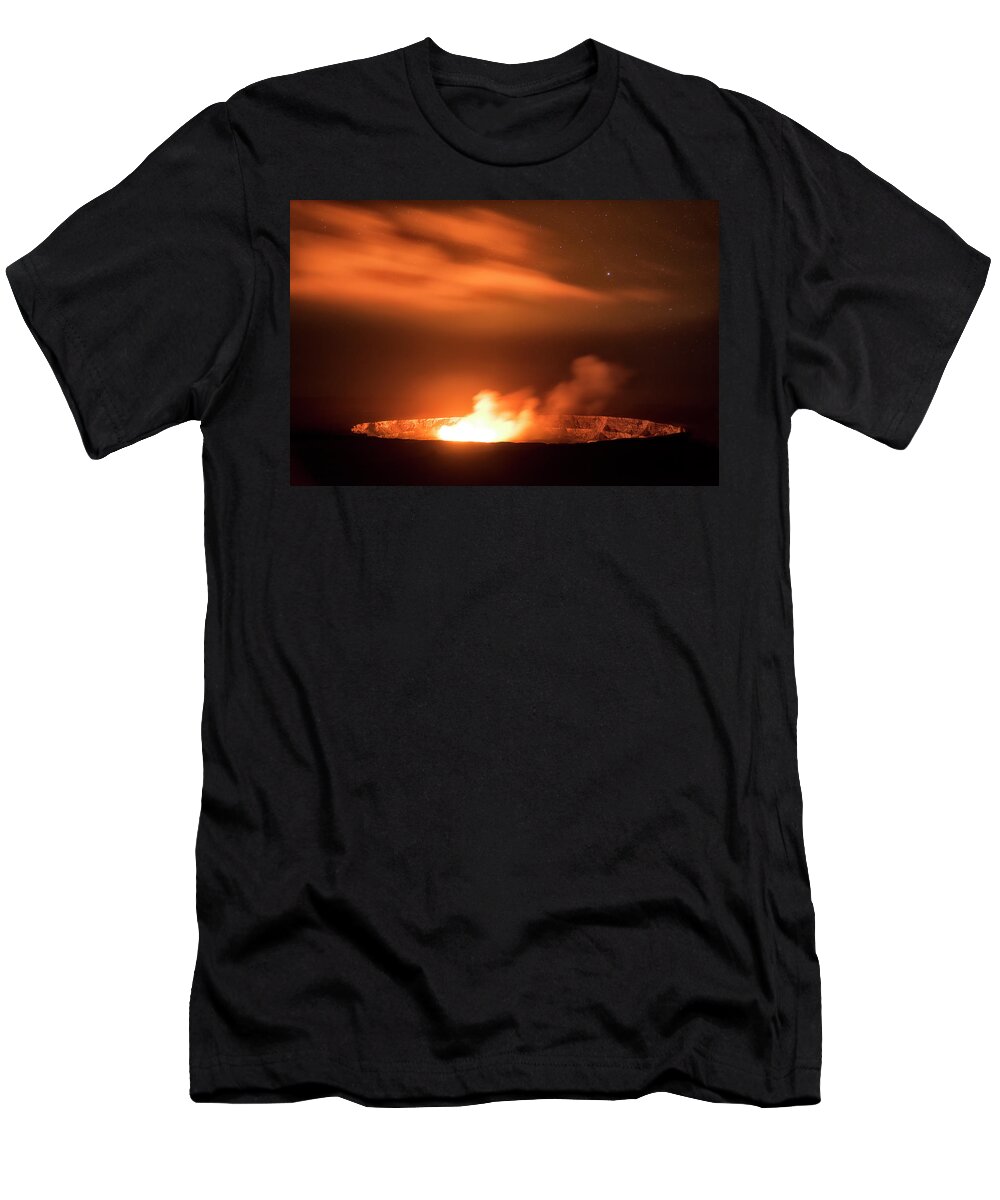 Halemaumau Crater T-Shirt featuring the photograph Dark Eruption by Nicki Frates