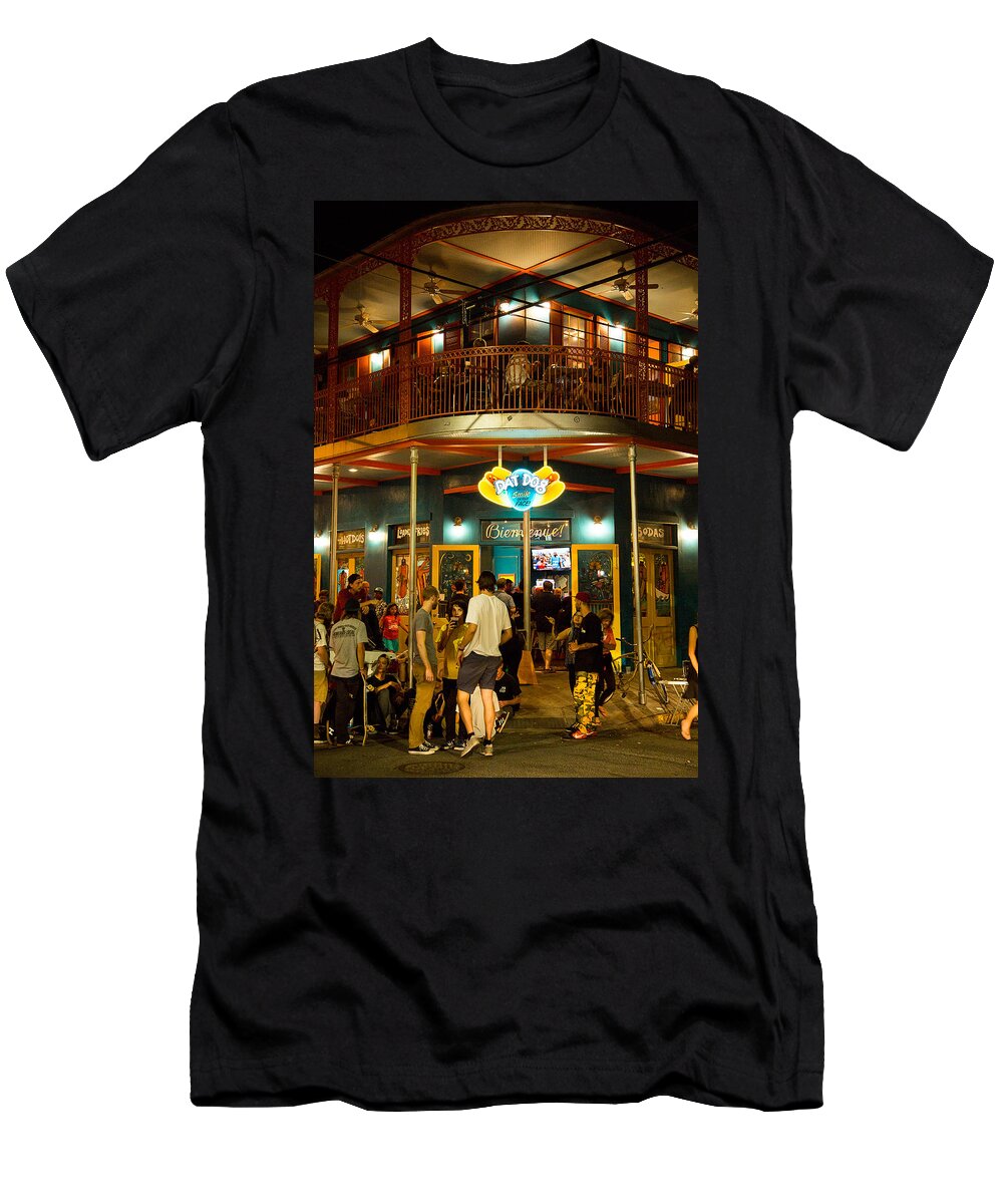 New Orleans T-Shirt featuring the photograph Dat Dog Crowd by Allan Morrison