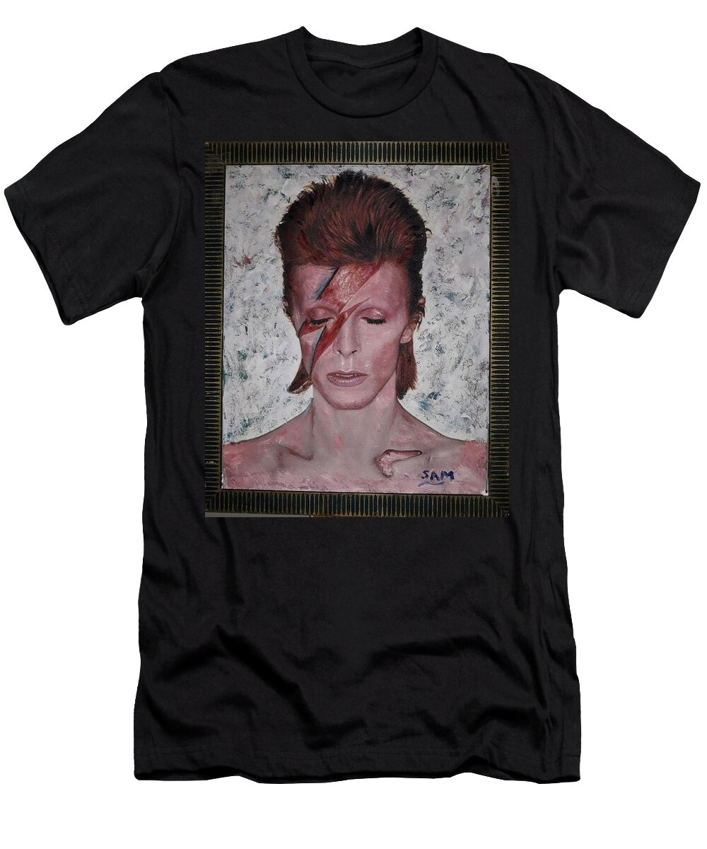 David Bowie T-Shirt featuring the painting David Bowie by Sam Shaker