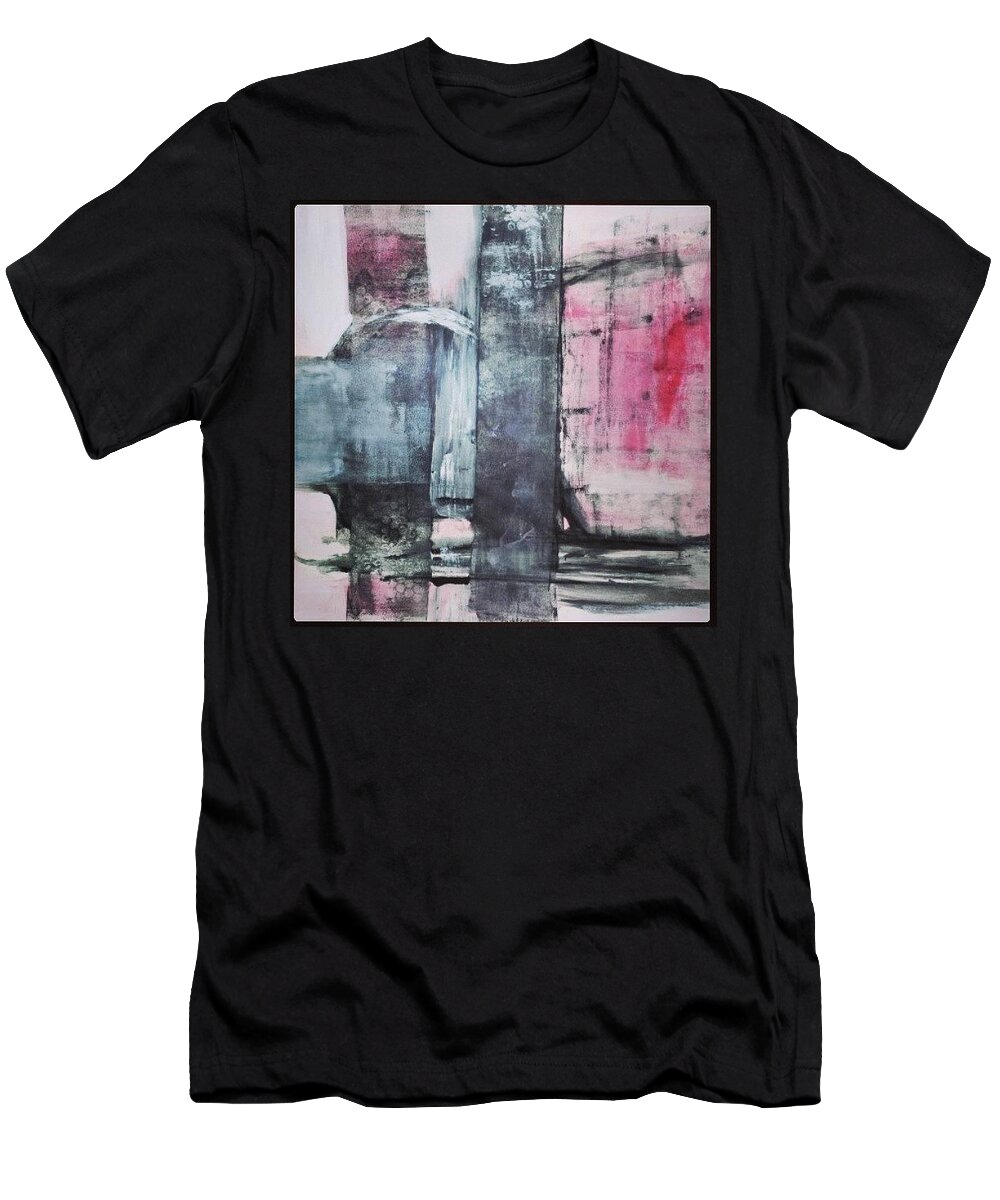 Cityscape New York Abstract Painting T-Shirt featuring the painting Daybreak in the City by Patricia Byron