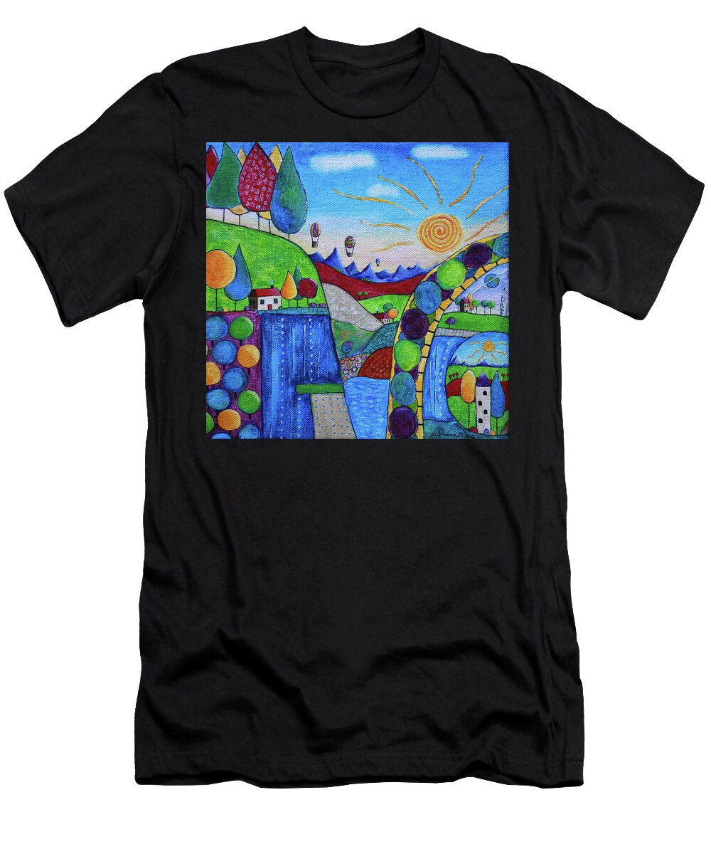 Whimsical T-Shirt featuring the painting Daydream Valley by Winona's Sunshyne