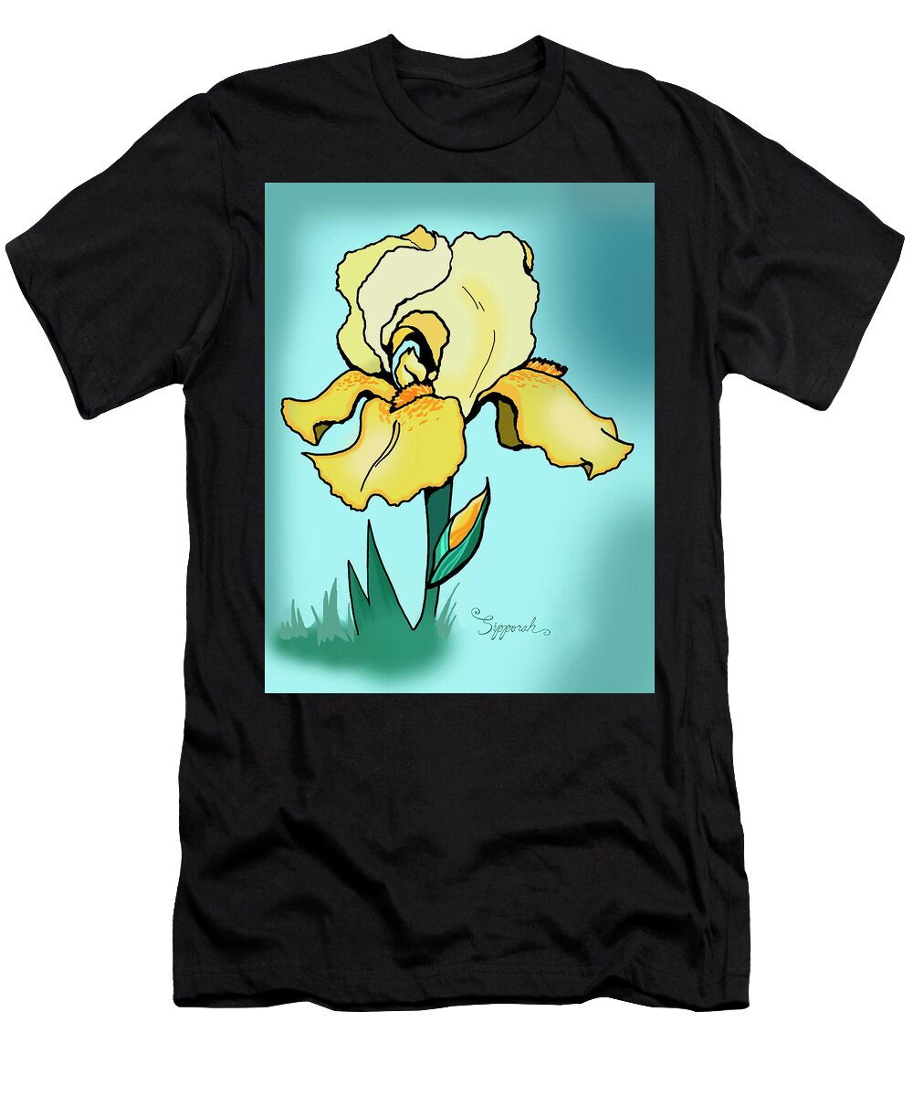 Iris T-Shirt featuring the digital art Daytime Iris by Sipporah Art and Illustration