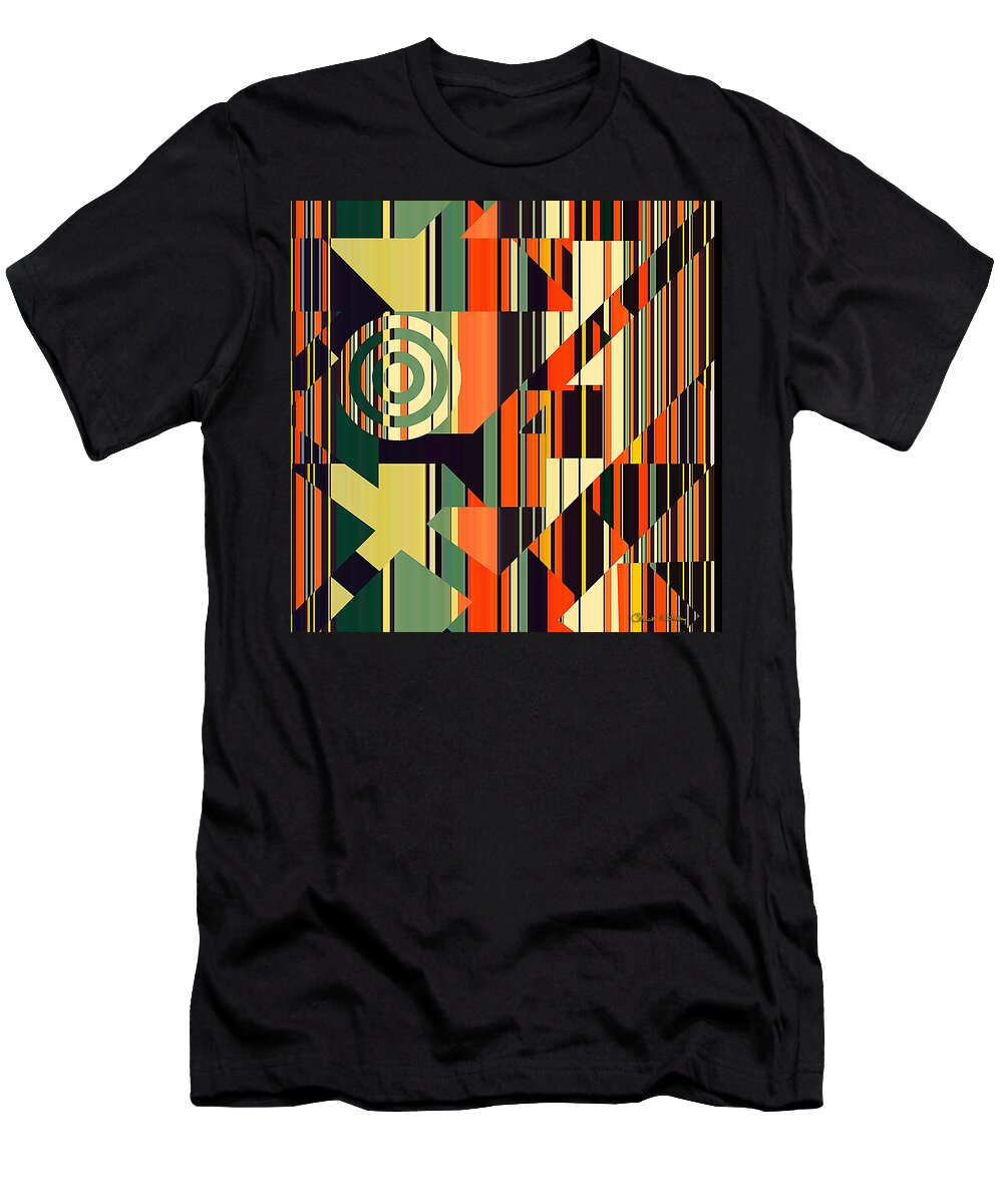 Deco T-Shirt featuring the digital art Deco Abstract 1 by Chuck Staley