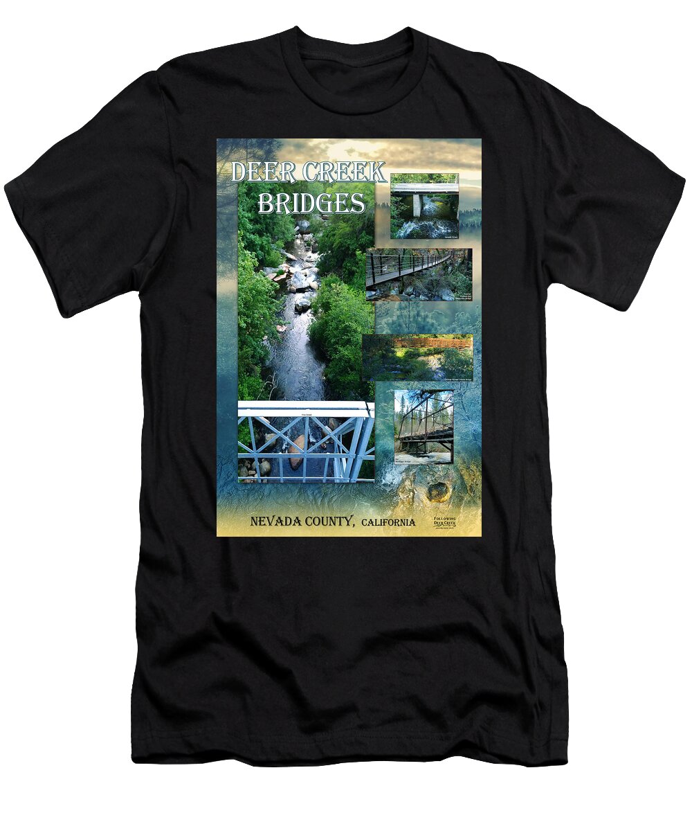 Deer Creek Bridges T-Shirt featuring the digital art Deer Creek Bridges by Lisa Redfern