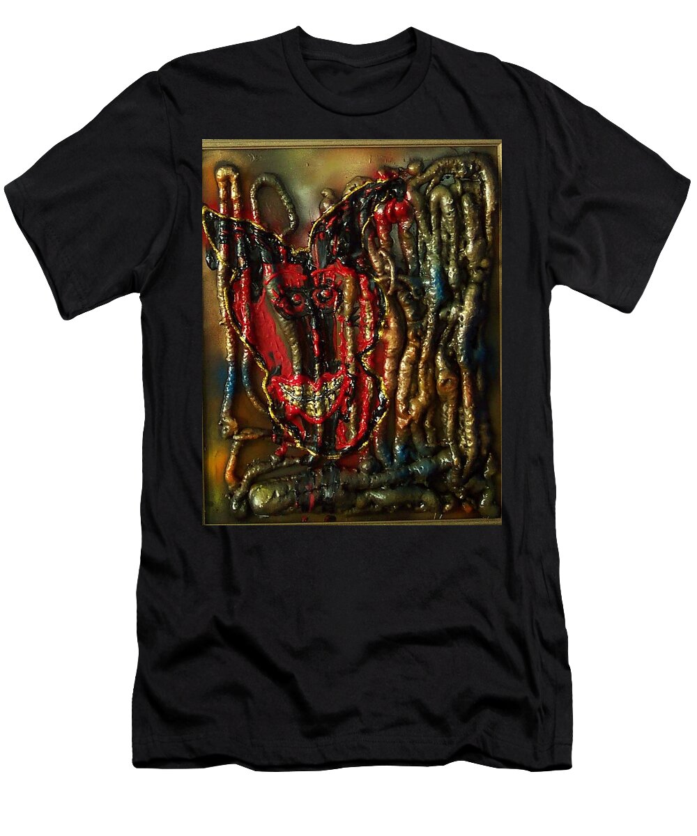 Skull T-Shirt featuring the painting Demon Inside by Lisa Piper