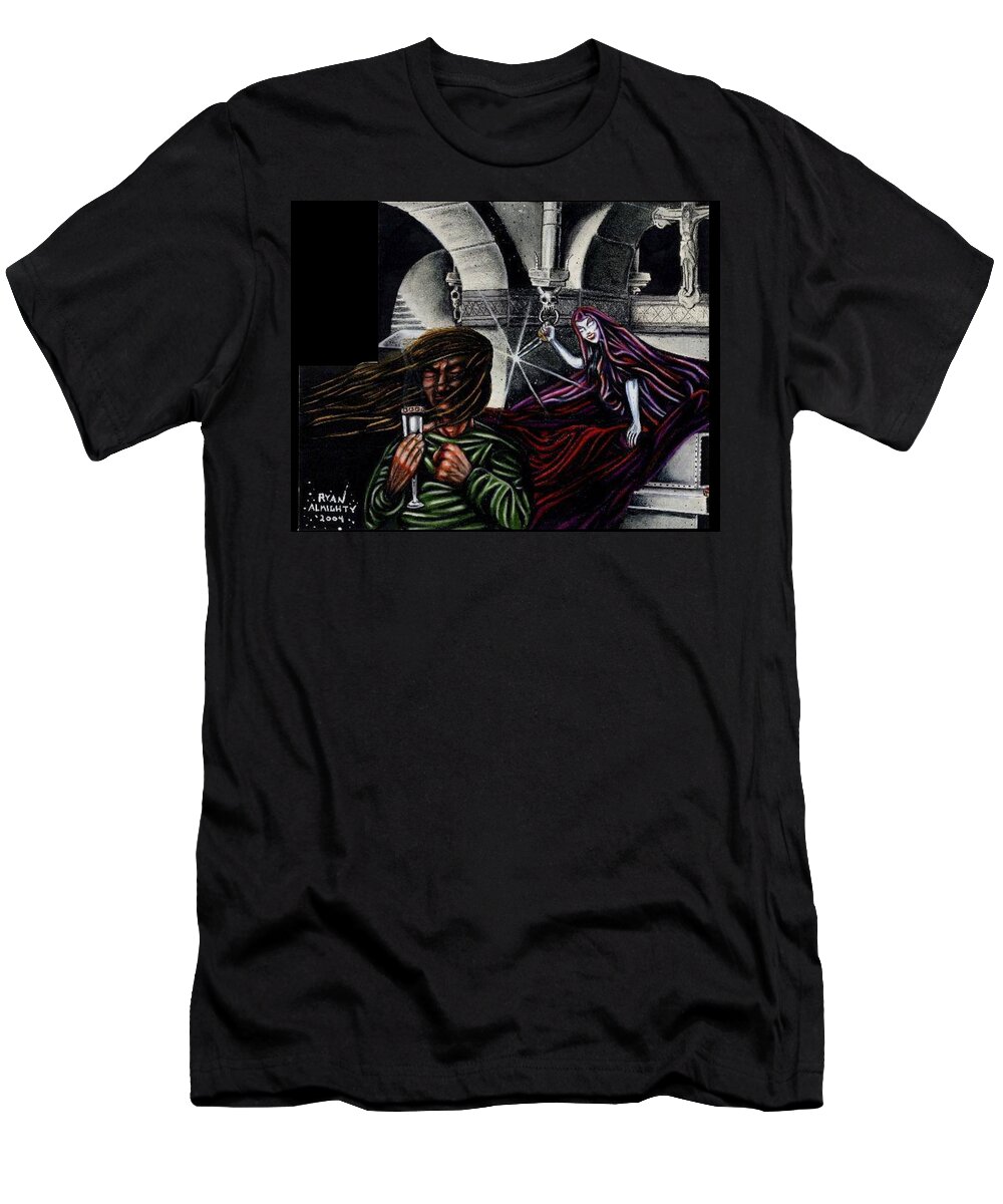 Desecrator T-Shirt featuring the painting Desecrator album cover by Ryan Almighty