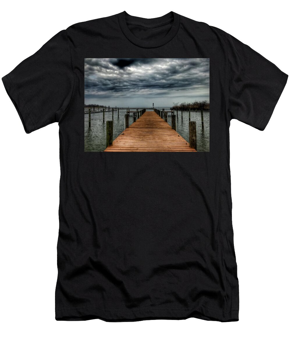 Dock T-Shirt featuring the photograph Dock of the Bay by Chris Montcalmo