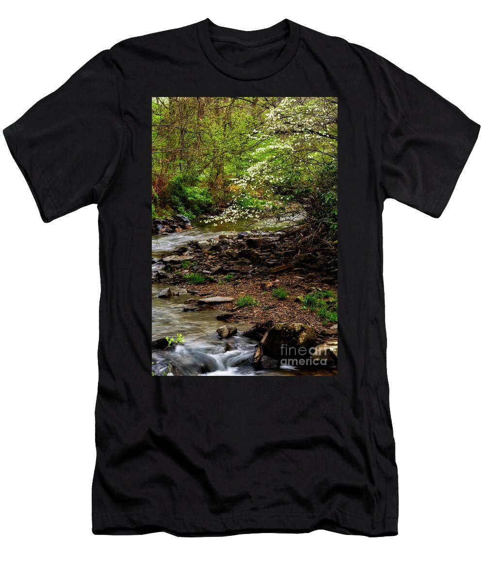 Spring T-Shirt featuring the photograph Dogwood at the Bend by Thomas R Fletcher