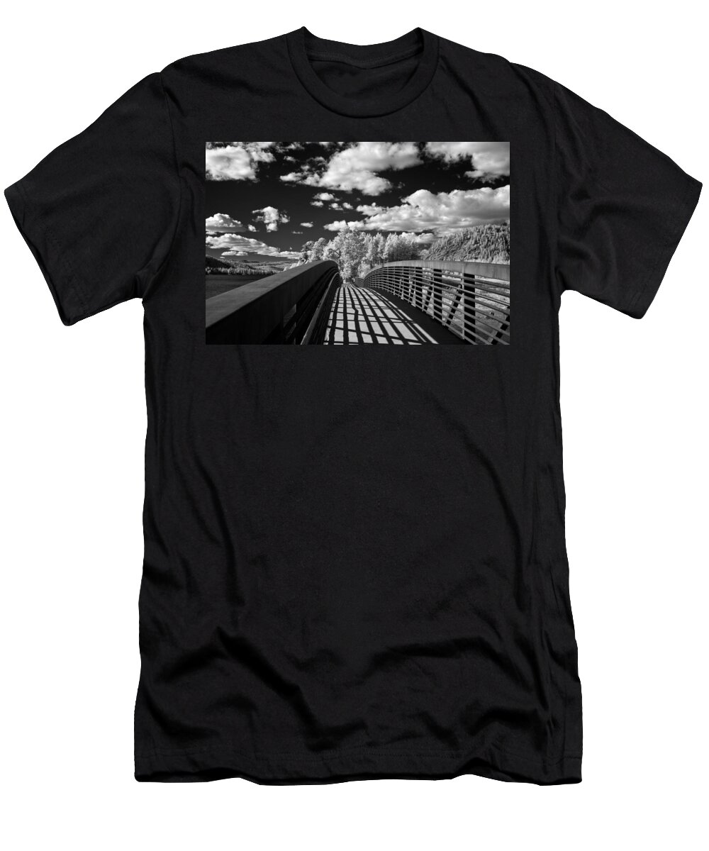 B&w T-Shirt featuring the photograph Dover Slough Bridge 1 by Lee Santa