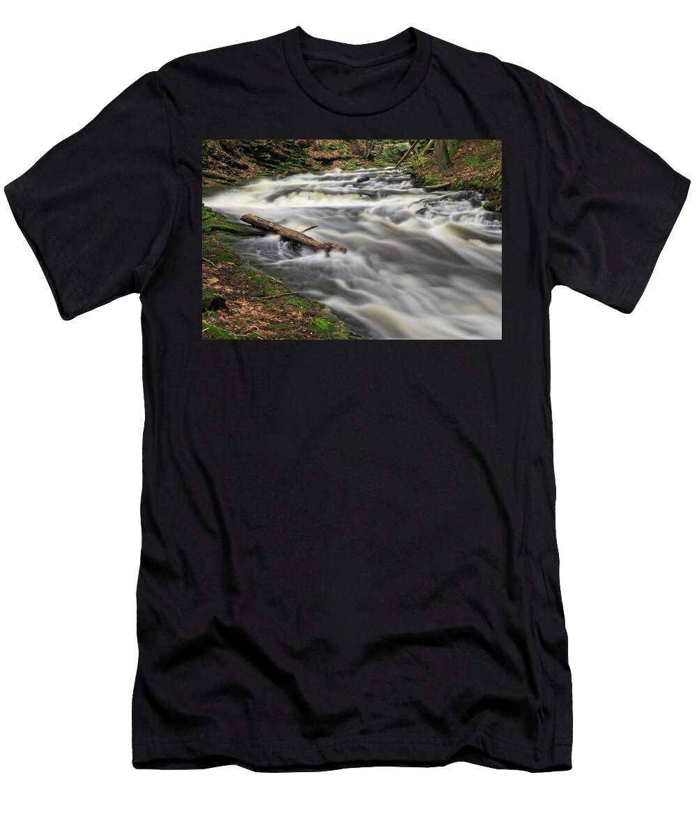 Waterfall T-Shirt featuring the photograph Down The Throat by Allan Van Gasbeck