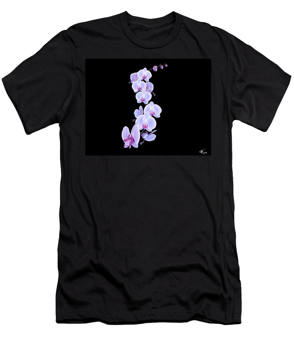 Flower T-Shirt featuring the digital art Dragon Orchid by Norman Klein