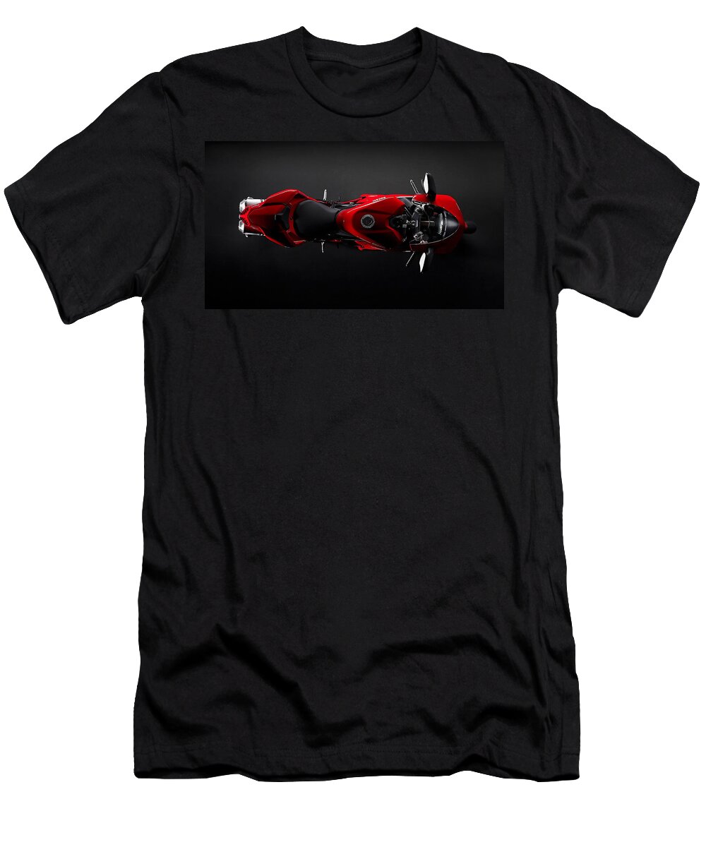 Ducati Monster. Ducati 1199 Photographs T-Shirt featuring the mixed media Ducati Dreaming by Marvin Blaine