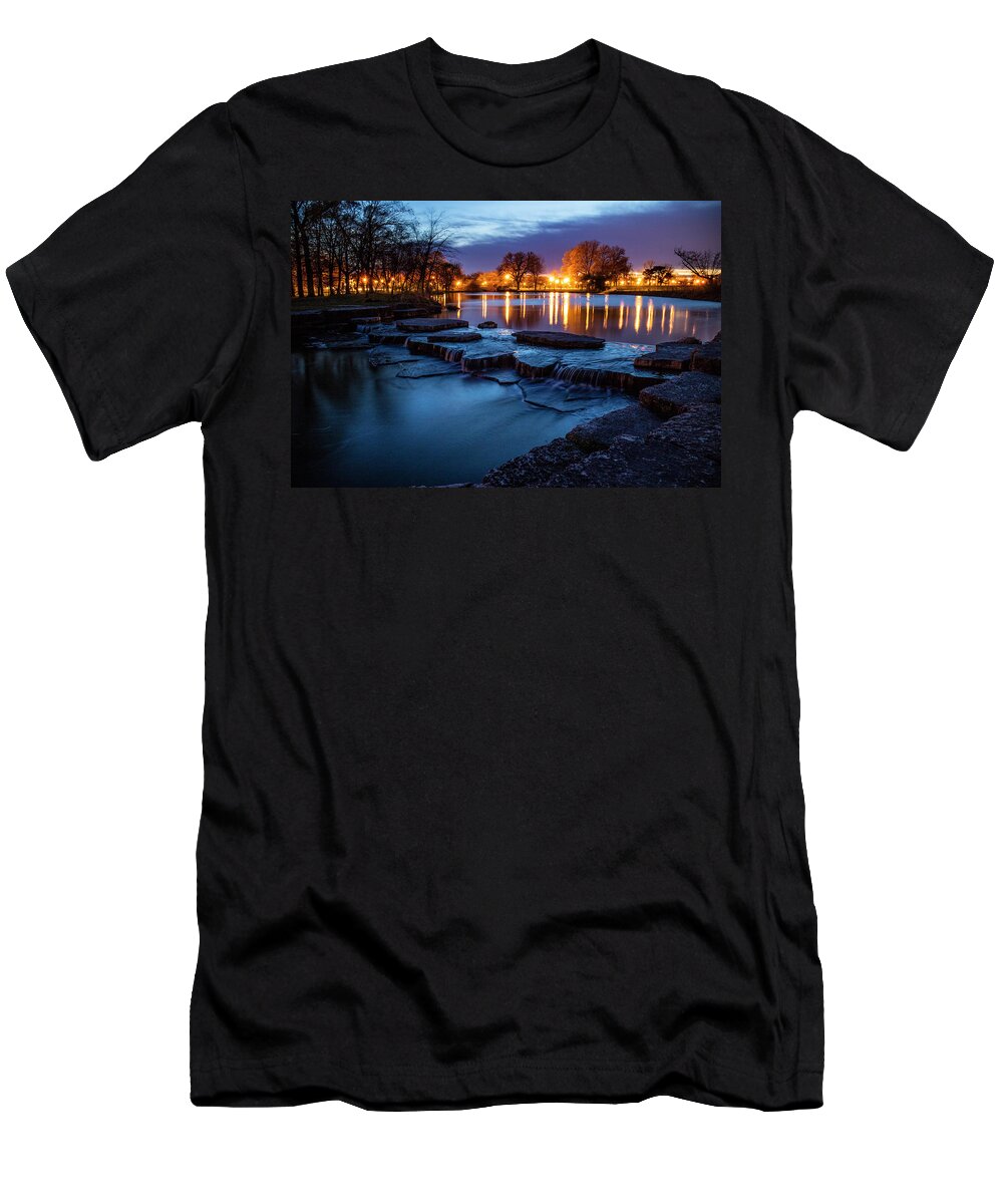 Forest Park T-Shirt featuring the photograph Dusk on Deer Lake in Forest Park by Garry McMichael