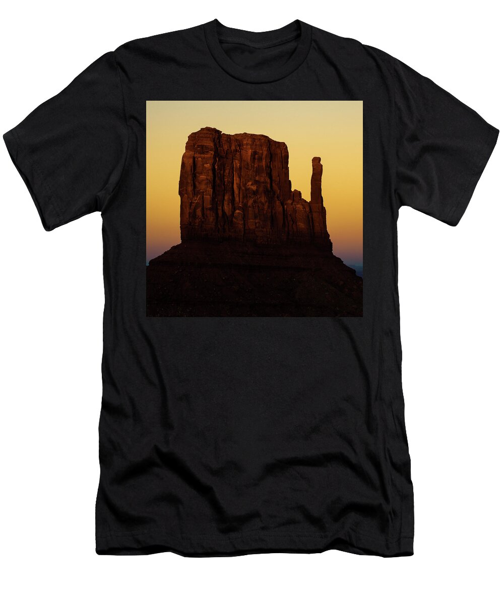 Monument Valley T-Shirt featuring the photograph Dusk on the Monument Valley Mitten - Arizona - Utah by Gregory Ballos