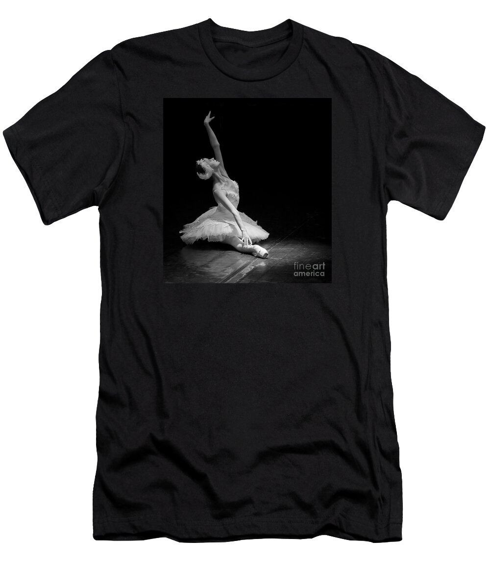 Dying Swan T-Shirt featuring the photograph Dying Swan II. by Clare Bambers