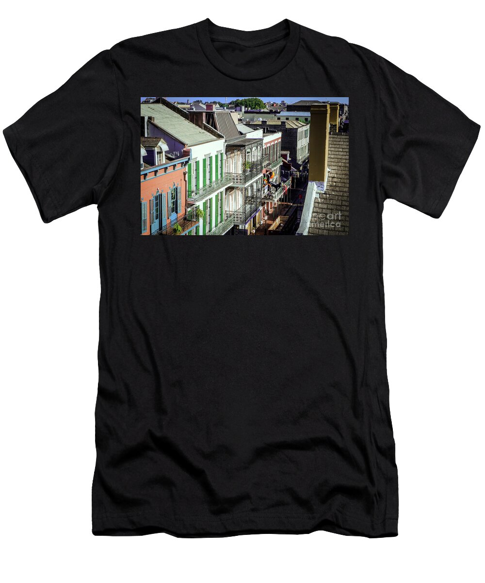 Bourbon T-Shirt featuring the photograph Early Morn Bourbon St. on Halloween Day by Kathleen K Parker