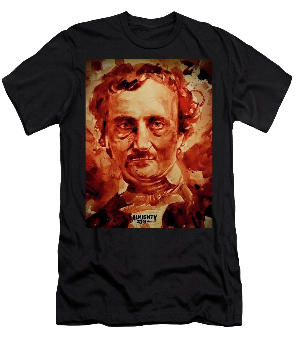  T-Shirt featuring the painting EDGAR ALLAN POE portrait by Ryan Almighty