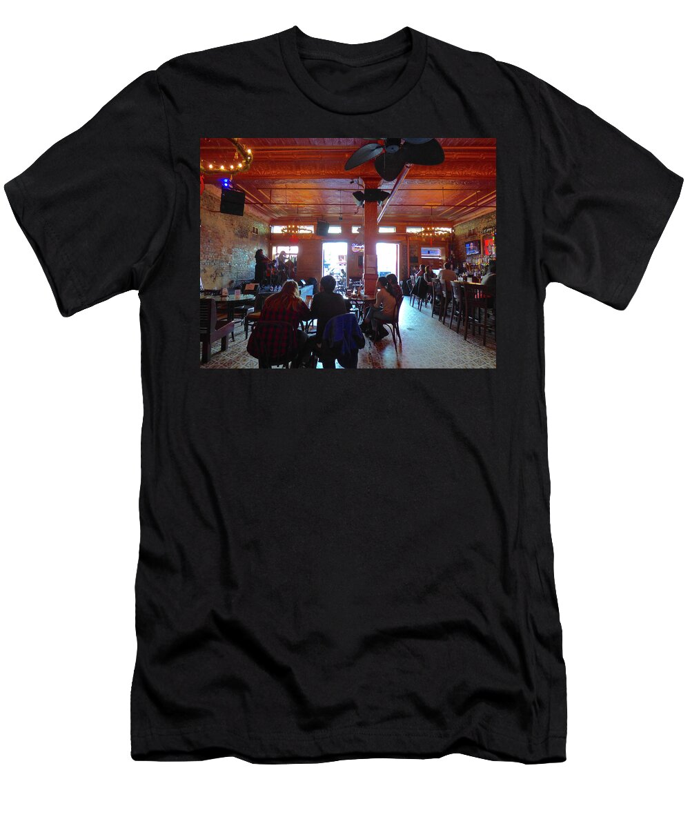 New Orleans T-Shirt featuring the photograph Eh La Bas Trio at Bamboula's by Amelia Racca